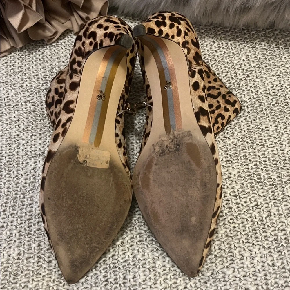 Sam Edelman Women’s Kinzey Pony hair Leopard Pointy Kitten Heel Ankle Boots 6